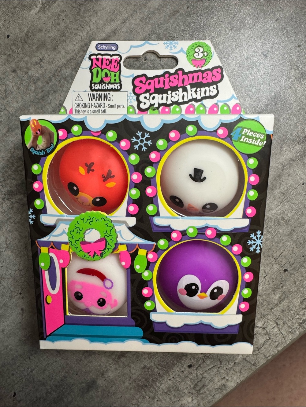 RARE 🔥 NeeDoh Christmas 4 pack. Squishmas Squishkins 🌲 🎅🏼 Hard To Find